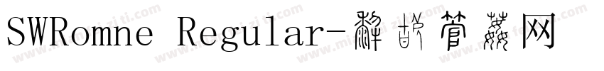 SWRomne Regular字体转换